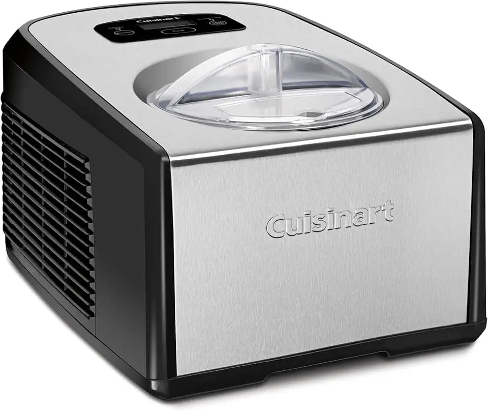 Cuisinart 1.5-Quart Ice Cream Maker and Gelato Machine, Makes Frozen Yogurt and Sorbet, Fully Automatic with Commercial-Quality Compressor and 2 Churning Paddles, ICE-100, Black/Stainless