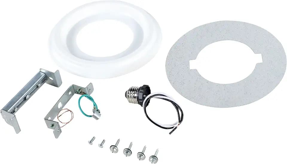 Aspen Creative 21067-11, Recessed Lighting Converter Kit, 8" Diameter, White Plastic Medallion, Set of 1