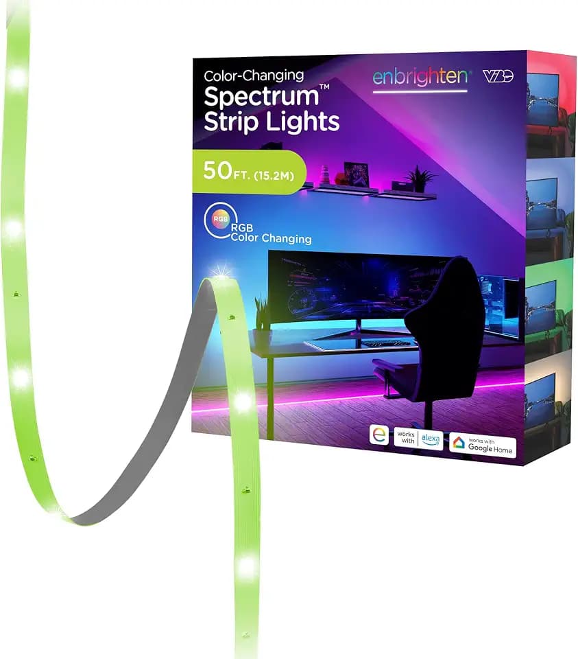 Enbrighten Spectrum Smart Indoor LED Strip Lights, Color Changing