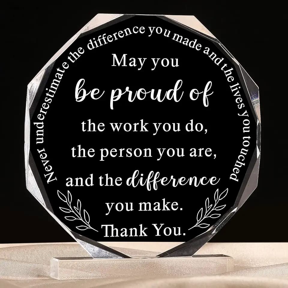 Yookeer Thank You Gifts for Coworkers Acrylic Plaque Decor, Octagon Style