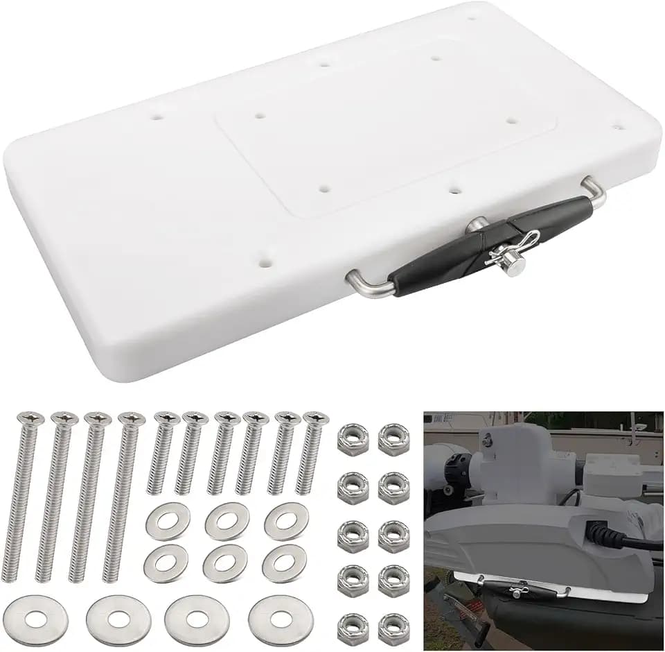 Trolling Motor Quick Release Mount Bracket for Minn Kota Ulterra, Terrova, PowerDrive V2, Riptide ST SP, Deckhand 40, Electric Steer Trolling Motor Mounting Plate, for 1854017 / RTA-17 White