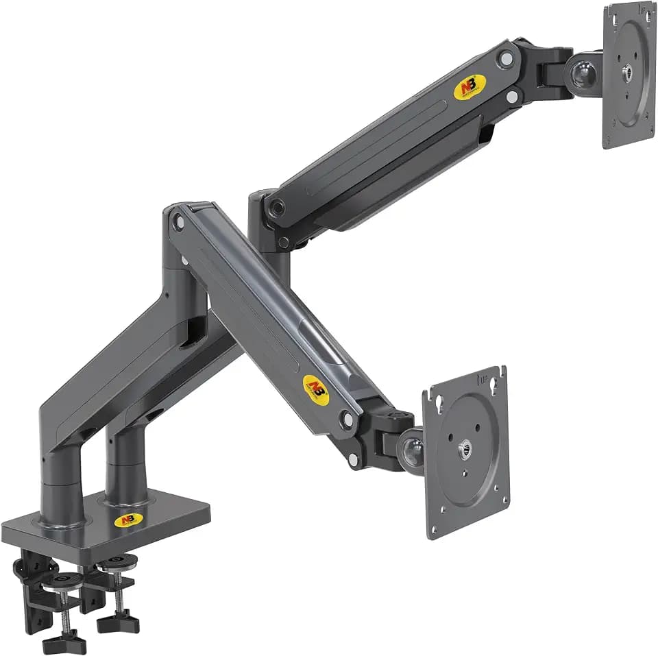 Tischhalterung mit Gasfeder für Zwei 22-32 Zoll LCD-Bildschirme mit VESA max. 100 x 100 mm, bis 15 kg (x2)
