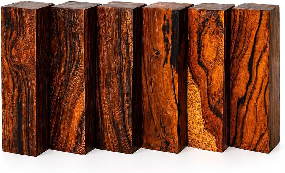 IECAP LLC Desert Ironwood Blanks – 5 x 1.5 x 1.5 in, Pack of 6 – Exotic Hardwood Carving Blocks for Wood Turning – Natural Iron Wood Lumber for Lathe Projects, Tool Handles & Custom Woodworking