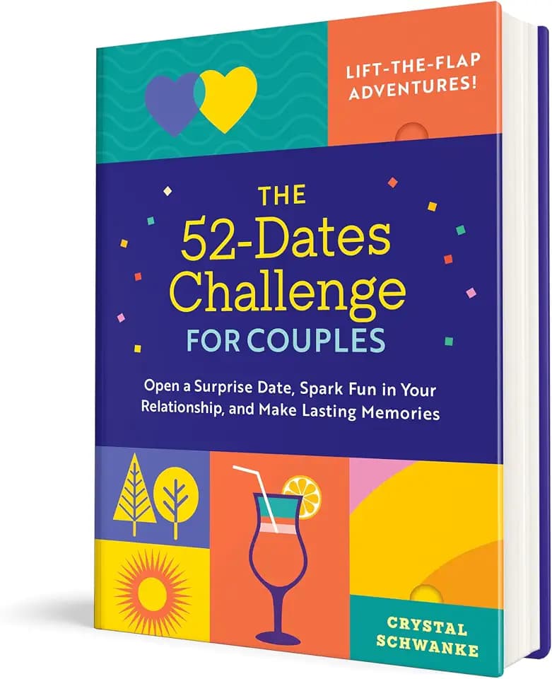 The 52-Dates Challenge for Couples: Open a Surprise Date, Spark Fun in Your Relationship, and Make Lasting Memories, Perfect Wedding Gift for Couples