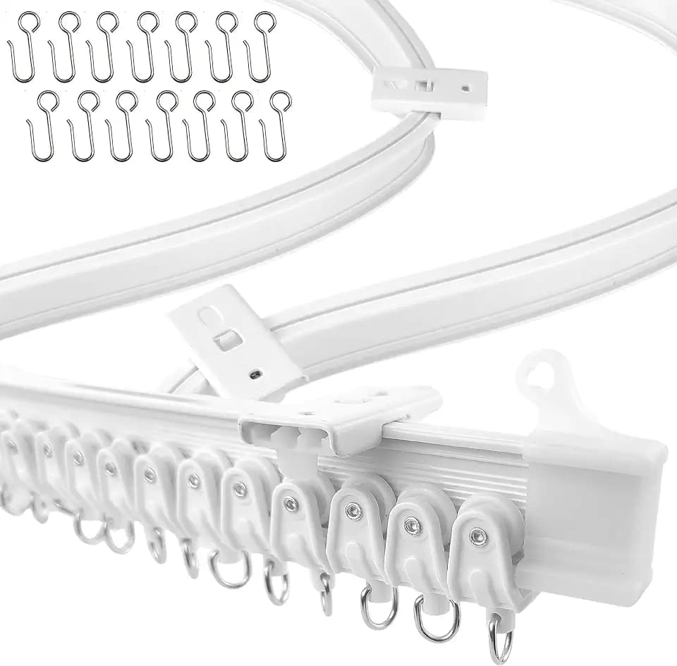 UrbanRed Flexible Ceiling Curtain Track, 3 m (9.8 ft) Rail Kit, White