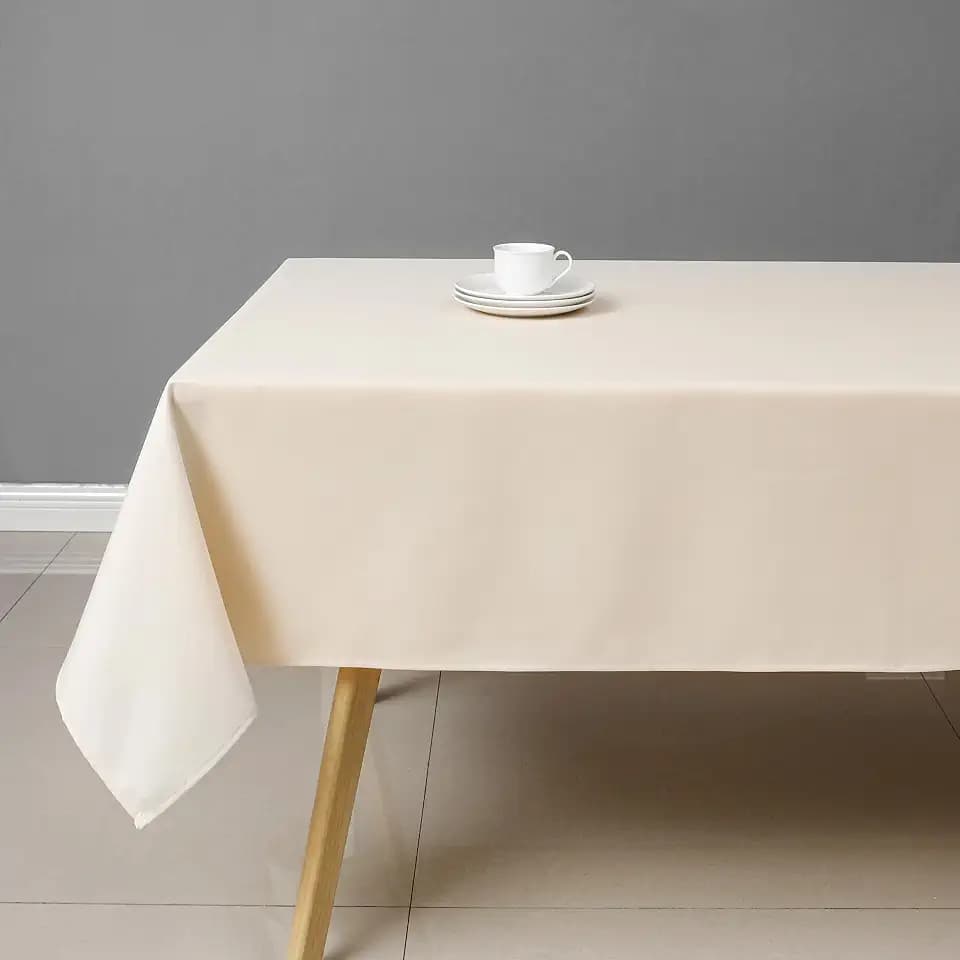 Wewoch Beige Rectangle Tablecloth Water Resistant Washable Polyester Table Cloth for Dining,Kitchen, Parties Weddings and Outdoor Use 52 Inch by 70 Inch