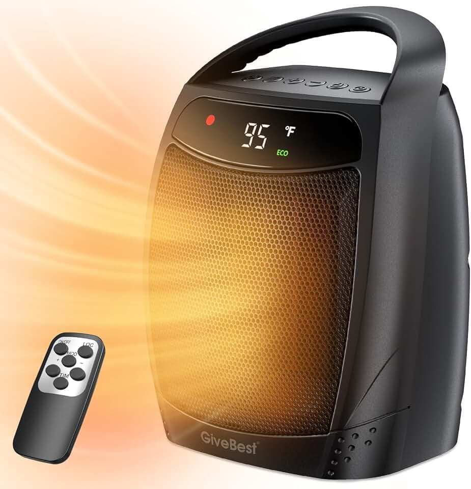 GiveBest Digital Space Heater for Indoor Use with Thermostat and Remote
