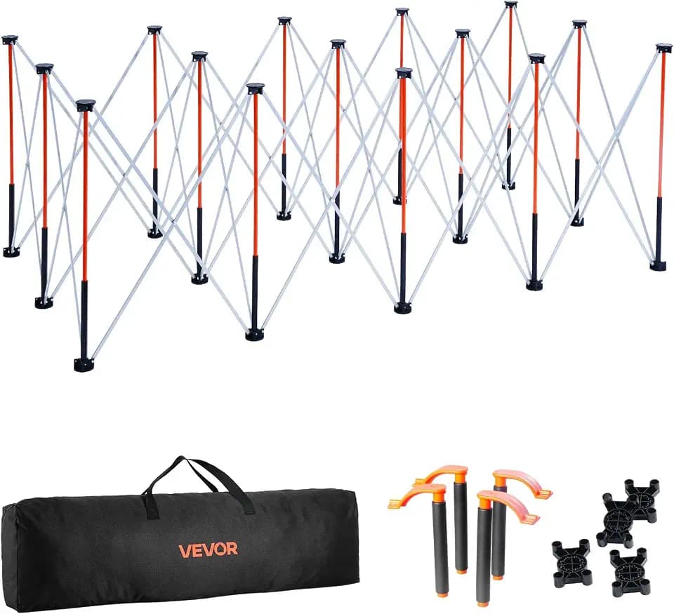 VEVOR Portable Folding Workstand, 8.02 x 4.12 ft Collapsible Workbench, 6000 lbs Weight Capacity, No Assembly Foldable Work Stand with Storage Bag, Table Top NOT Included, for Garage Workshop Outdoor