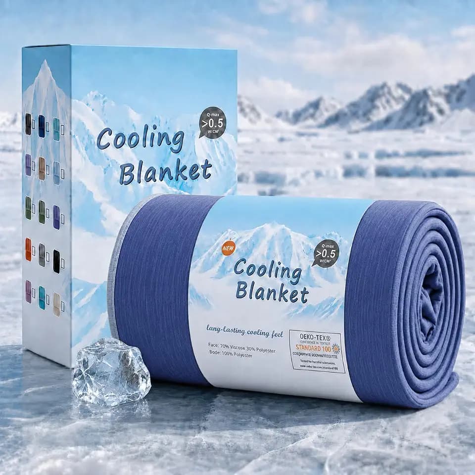 TOPCEE Cooling Blanket(60"x90"Twin Size)for Night Sweats Absorbs Heat to Keep Adults, Children Cool on Warm Nights, Q-Max 0.5 Cooling blankets for Hot Sleepers, Ultra-Cool Lightweight Blanket for Bed