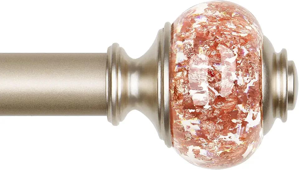 USFOOK Curtain Rods for Windows 66 to 120, Rose Gold