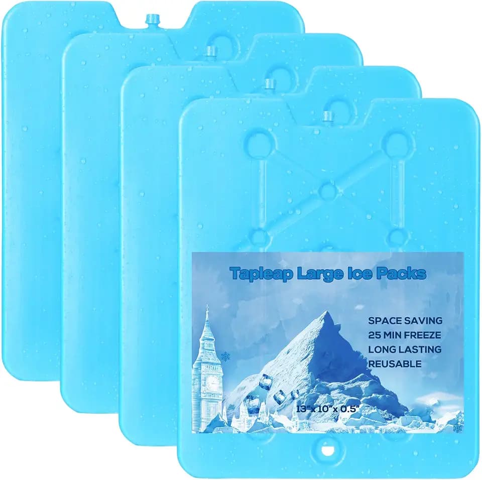 Large Ice Packs for Coolers (4Pcs) - 13 x 10 inch, 6Lb
