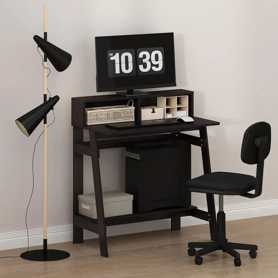 Furinno Simplistic 31-Inch Compact Computer Desk, Dark Mocha