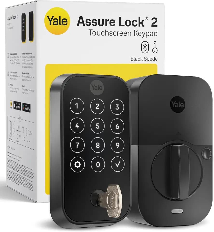 Yale Assure Lock 2 Keypad Deadbolt with Bluetooth, Black Suede