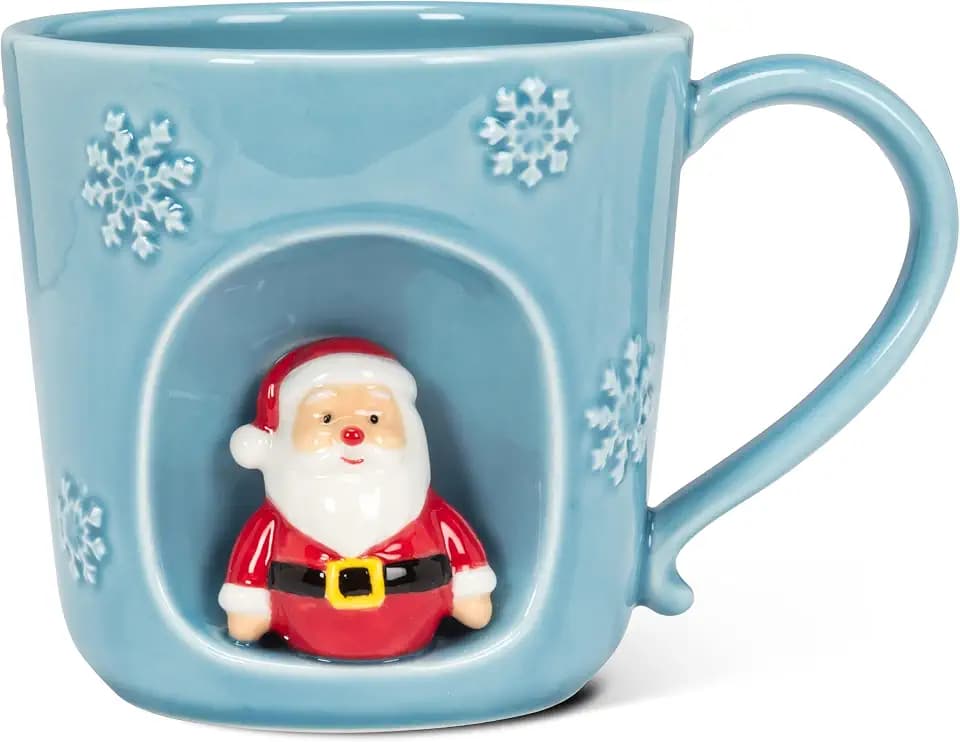 Abbott Collection Alcove Snowflake Mug with Santa