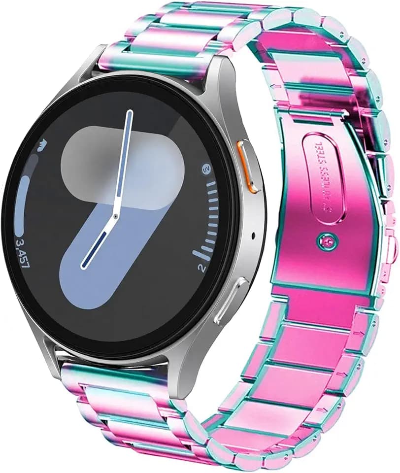 DEALELE Armband Kompatibel mit Samsung Galaxy Watch 7 / FE / 6/6 Classic / 5/5 Pro / 4/4 Classic / 3 41mm / Huawei GT3 42mm, 20mm Edelstahl Metall Ersatz Armbänd für Herren Damen