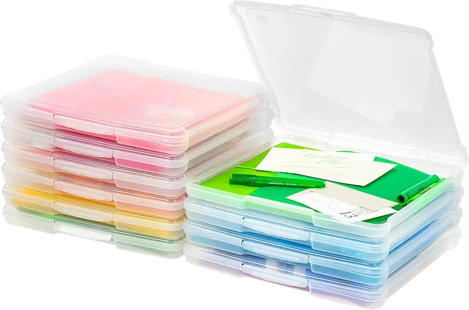 IRIS USA Scrapbook Case |Made in USA| Fits 12"x12" - Thin (10-Pack) - Clear