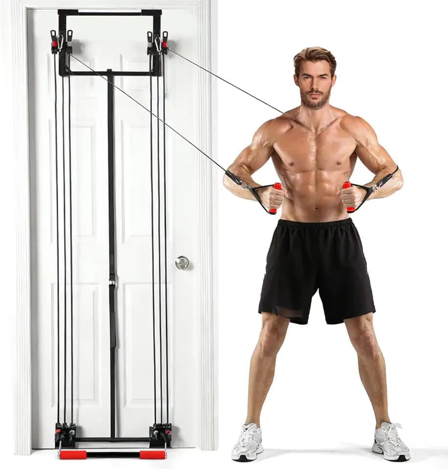 Door Gym Complete Body Building Workout Equipment Resistance Bands Set