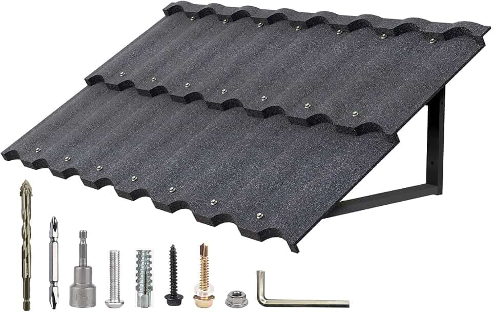52"x31" Fixed Aluminum Door Awning, Triangle Frame Window Awning