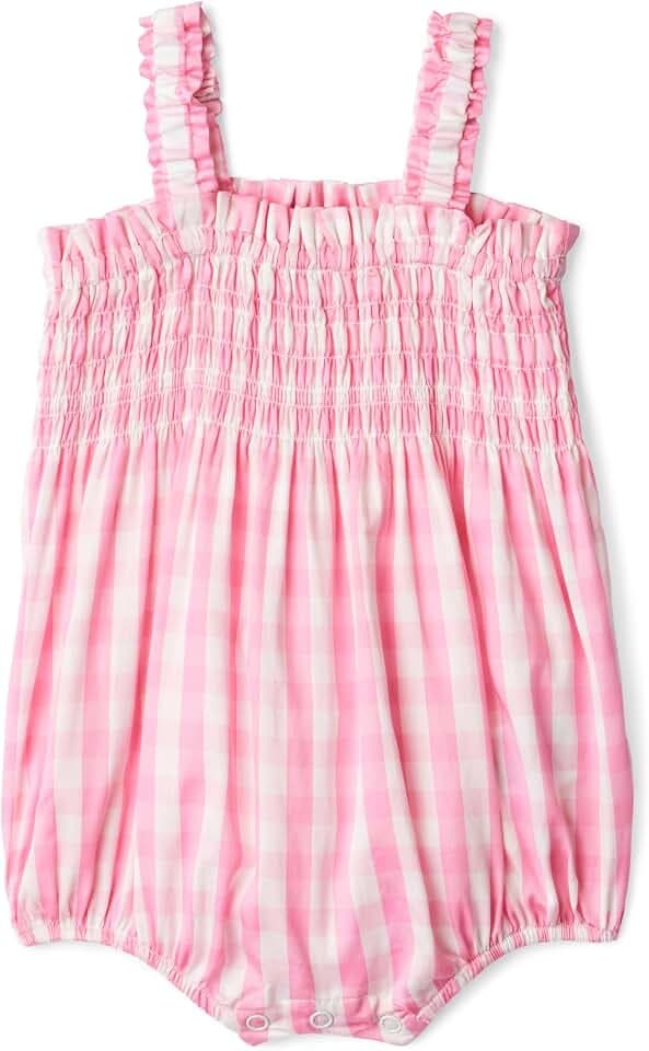 Amazon Essentials x Sofia Grainge Baby Girls' Cotton Woven Sleeveless Romper with Ruffle Detail