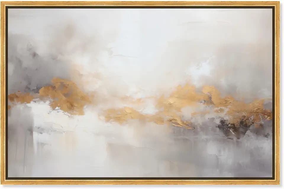 Art Remedy Golden Hour III Canvas Luxury Abstract Art, Gold Frame, 45 x 30