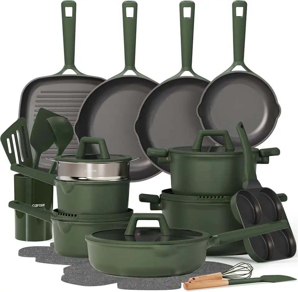 CAROTE 31pcs Pots and Pans Set, Nonstick Cookware Set