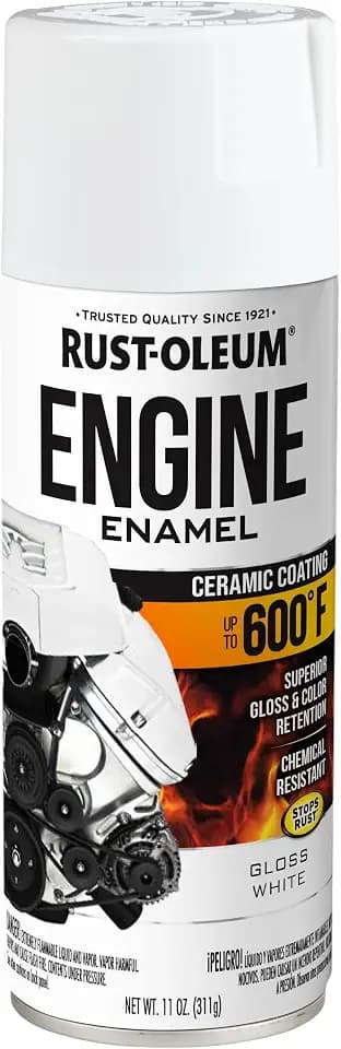 Rust-Oleum 366430 Engine Enamel Spray Paint, 11 oz, Gloss White