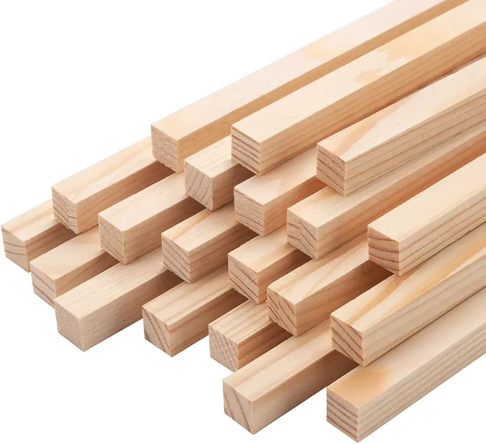 Square Wooden Dowel Rods, 20PCS 1/2" x 15" Square Wood Dowel Rods Wooden Sticks for Crafts, Unfinished Hardwood Sticks Wood Strips for Woodworking, Crafting, Arts and DIYers, Home Decor, Model Making