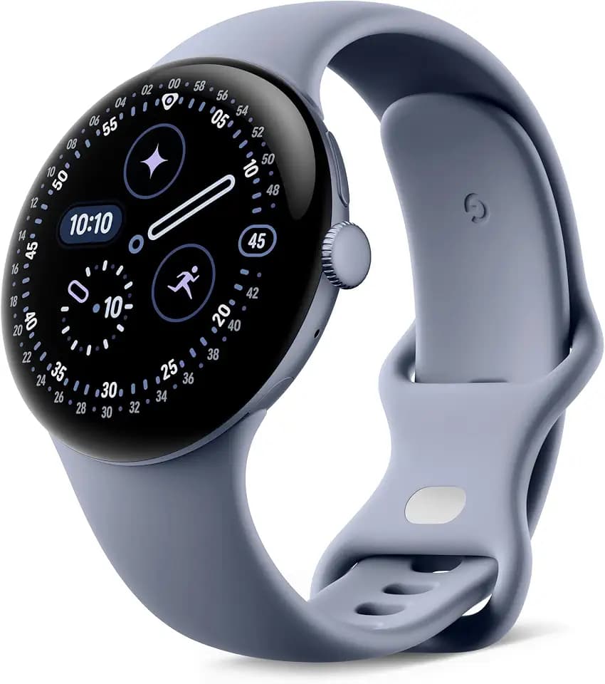 Google Pixel Watch 4 (45 mm) – Android-Smartwatch mit Gesundheits- und Fitness-Tracking und Unterstützung von Gemini – Aluminiumgehäuse in Satin Moonstone – Sportarmband in Moonstone – WLAN