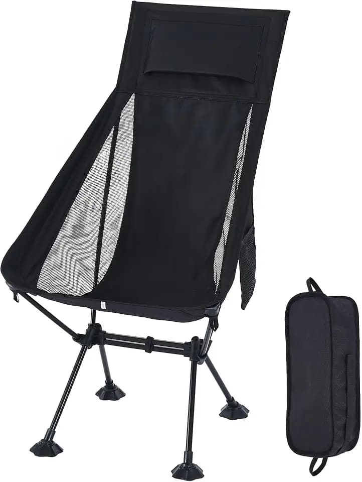 High Back Lightweight Folding Backpacking Camping Chair for Adults