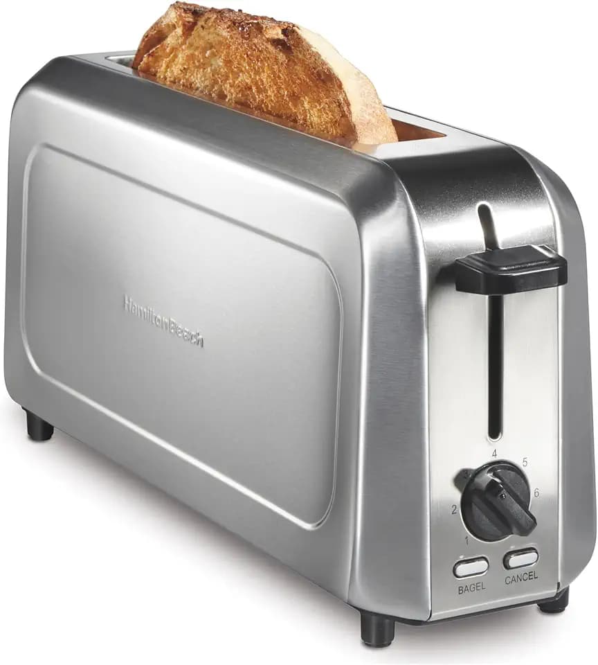 Hamilton Beach Long-Slot Toaster, 2 Slice Capacity, Slim Design, Stainless Steel, R22999 (Renewed)