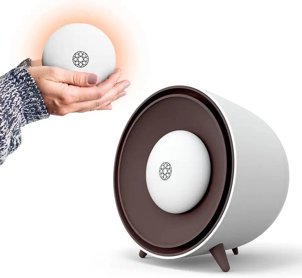 Värme Portable Space Heater by Nordic Hygge - Small Heating Fan & Space Heater for Desk or Room with Detachable Hand Warmer for Home and Office| Safe Tip Over & Overheat Protection | 6 x 6 x 5", White