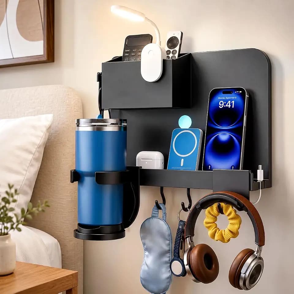 Floating Shelves for Bedside Shelf, Stick On No Drill Bedside Wall Shelf