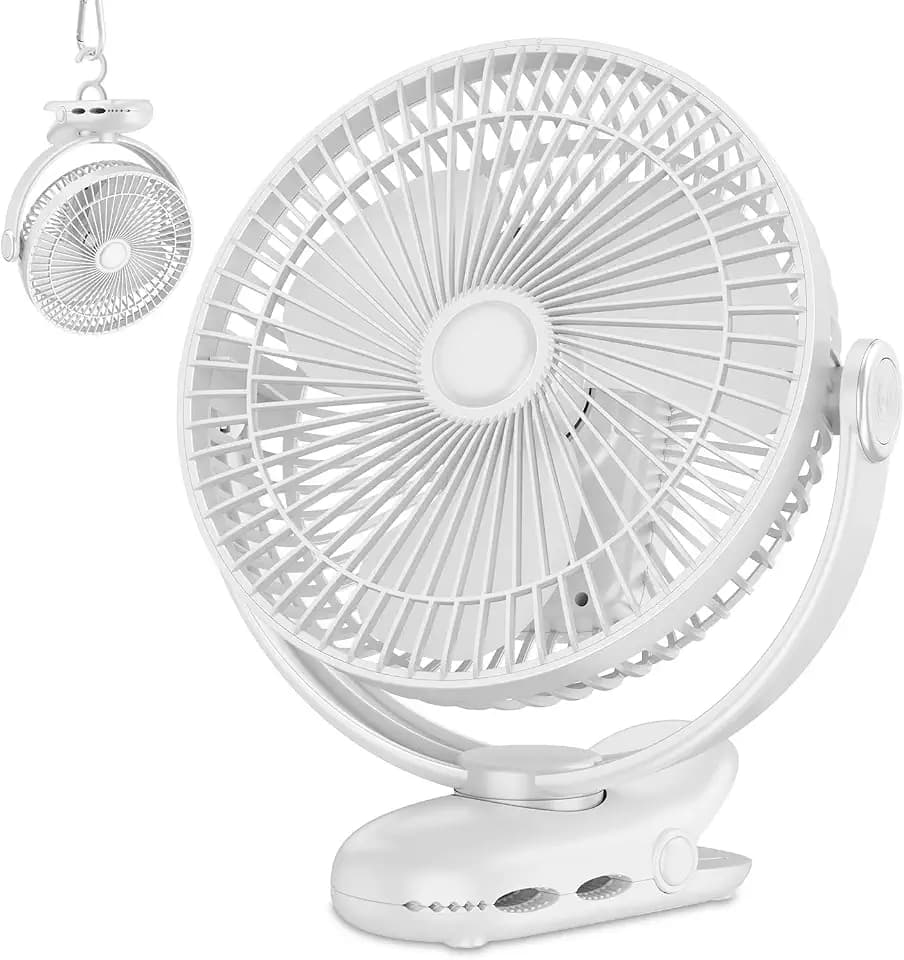 10000mAh 30hrs Portable Fan Rechargeable,8in Battery Operated Clip on Fan