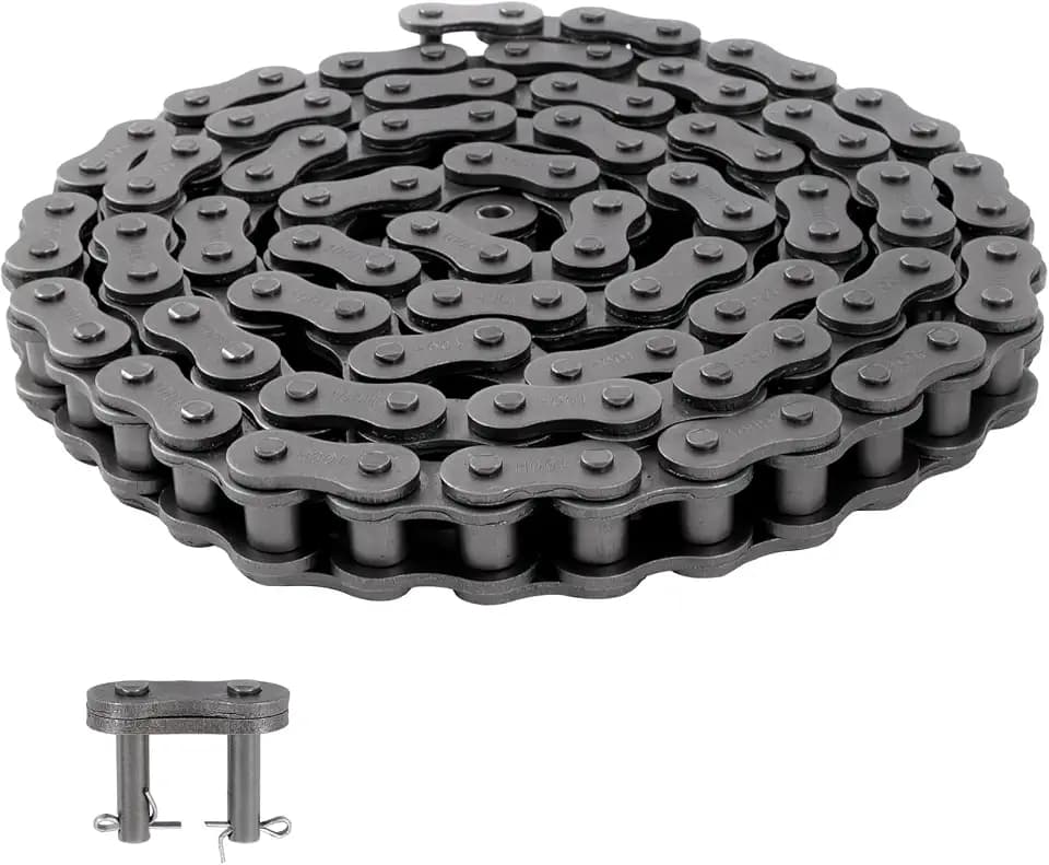 100H Heavy Duty Roller Chain 10 Feet with Connectors Carbon Steel Chain