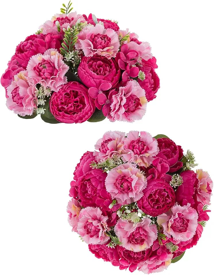 Flower Centerpieces for Wedding Tables: Hot Pink, Set of 2