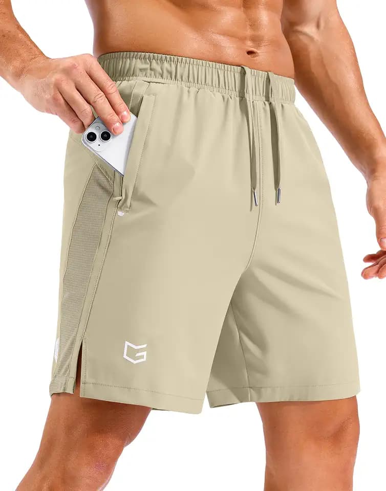Men's Running Athletic Shorts 7"/9"/5" Zip Pockets Gym Workout Short