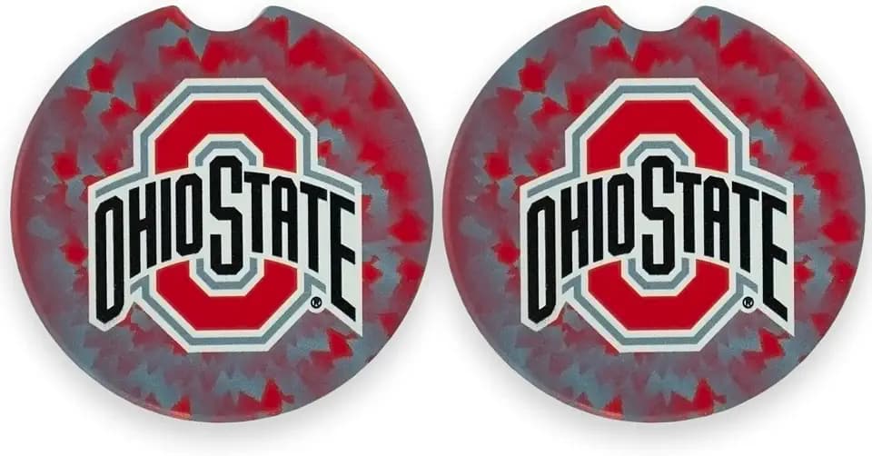 Magnolia Lane Ohio State University Set of 2 Ceramic Stone Car Coasters