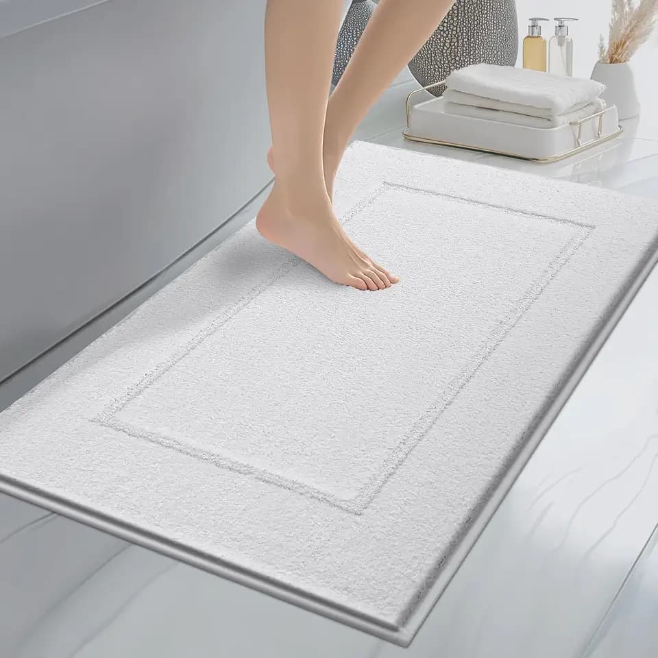 anllugs Bathroom Rugs, 24" x 36" Soft Bath Rugs, White