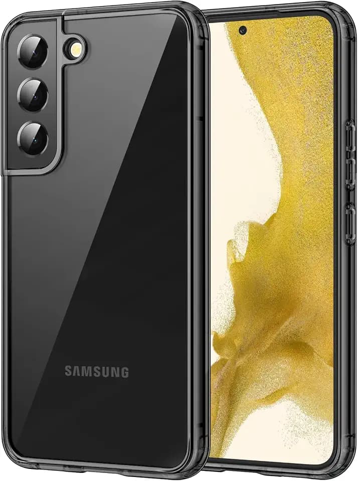 JETech Hülle für Samsung Galaxy S22 Plus, Anti-Vergilbung, Schwarz | Stoßschutz, Kratzfeste Harte PC-Rückseite, Robuster Transparenter TPU-Rahmen