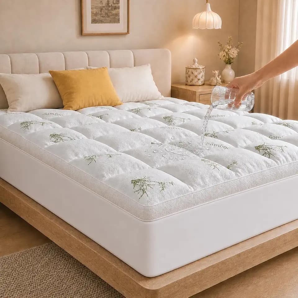 2 Inch Mattress Topper Twin - Pillowtop Mattress Pad, White