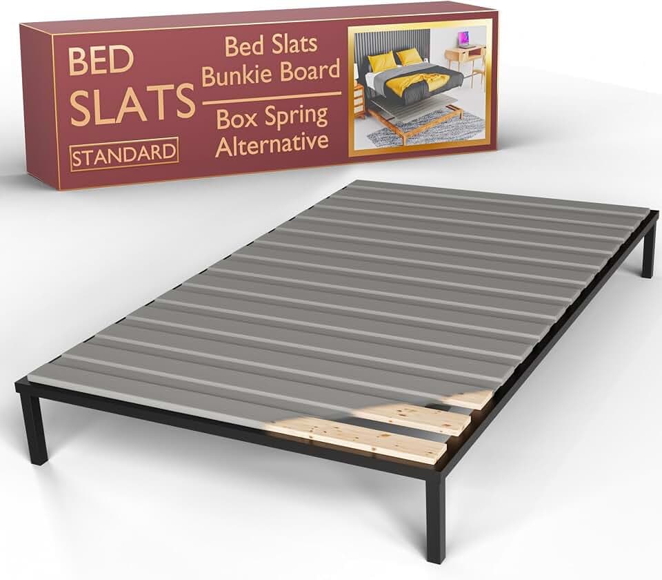 Wooden Full Bed Slats for Support Under Mattress with Cover – Replacement Wood Slats for Full Size Bed Frame – Under Mattress Support Without Extra Height – 2.38-Inch Standard Width
