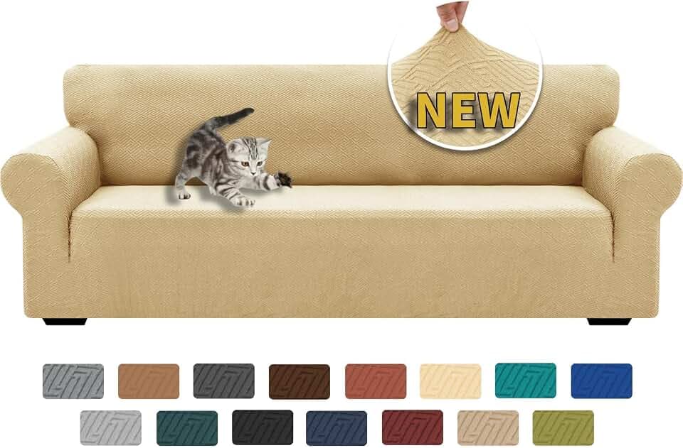 XINEAGE Stretch Jacquard XL Sofa Cover, Non Slip Sofa Slipcover for Dog