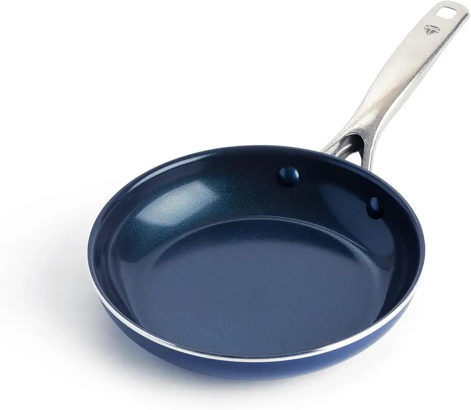 Blue Diamond 8" Diamond Infused Ceramic Nonstick Frying Pan Skillet, Blue