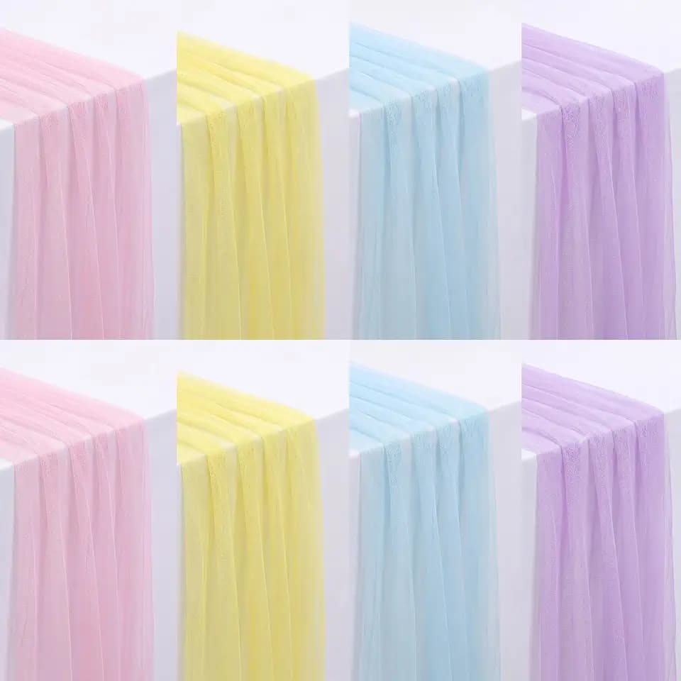 8 Pcs Pastel Colorful Table Runner 29 x 70 in Colorful Tablecloth