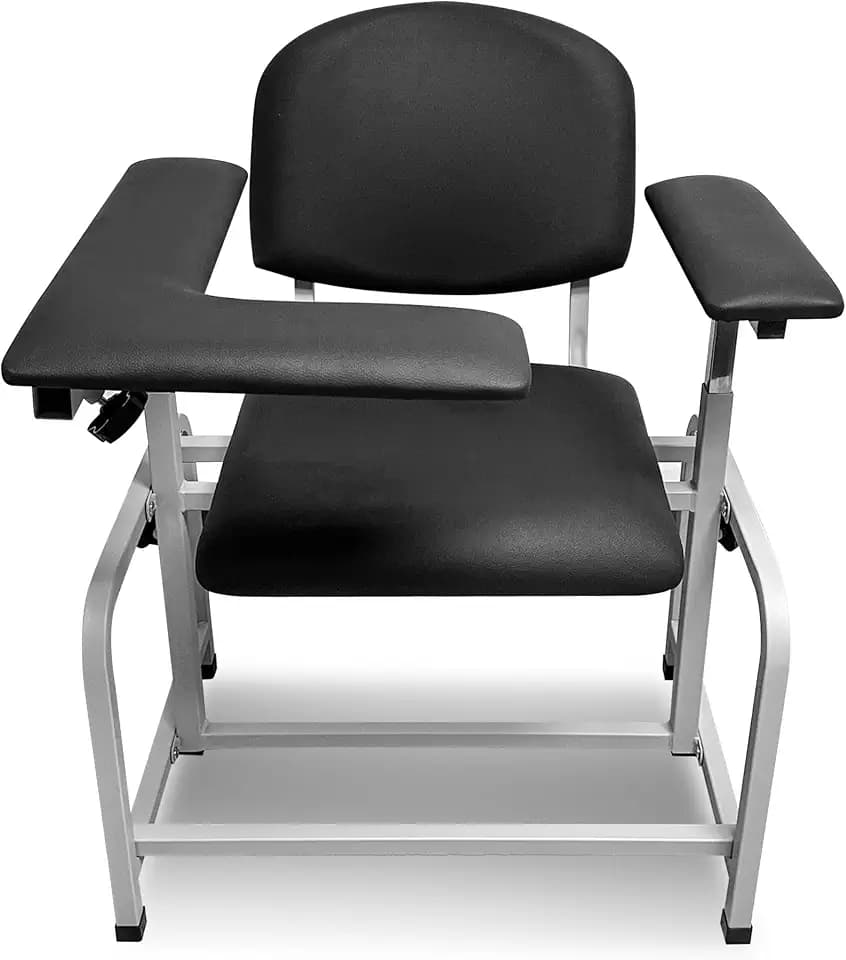 Adjustable Phlebotomy Blood Draw Chair with Armrest – Comfortable, Durable, and Ergonomic Chair for Medical Labs, Clinics, and Hospitals, Easy-to-Clean