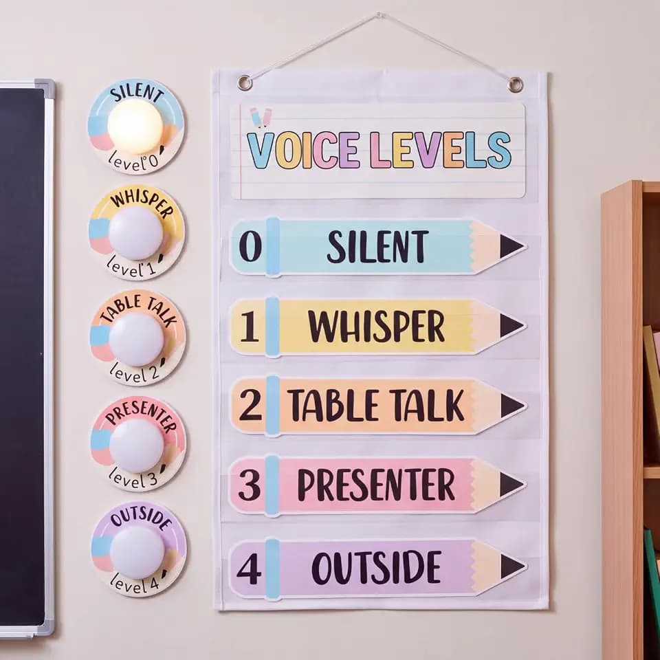 Poola Voidra 5 Pcs Voice Level Chart LED Light for Classroom Management