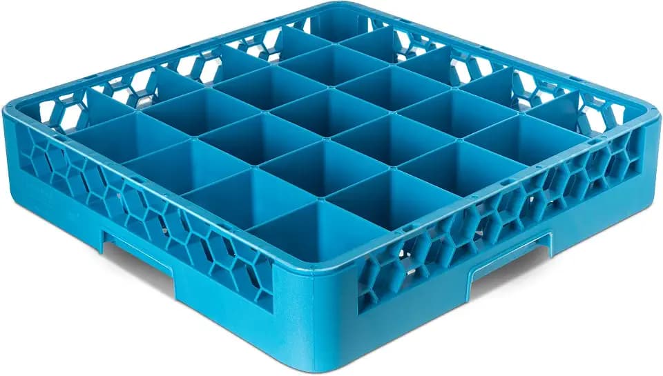 Carlisle Commercial Dishwasher Glass Rack, 25 Comp., Base Rack, Pack of 6