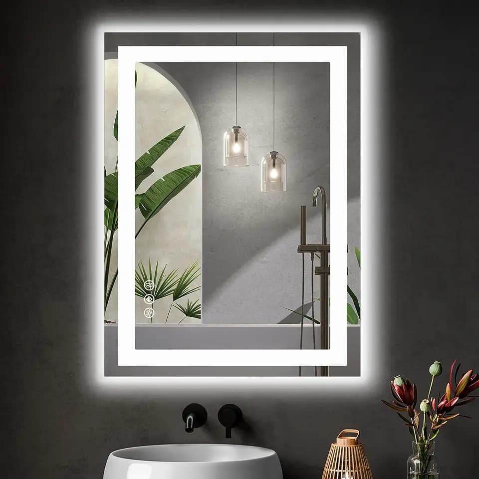 NEWBULIG 28"x 36" LED Bathroom Mirror with Lights, Anti-Fog