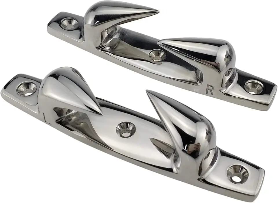 Pair 3 Holes 6"(152mm) Heavy Dudy Marine Grade 316 Stainless Skene Boat Angled Bow Chocks Yacht Deck Dock Mooring Rope Cleat Chock