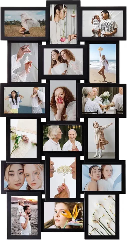 J.M.Deco Collage Picture Frames for Wall Decor-4 x 6 Photo Frames,Black
